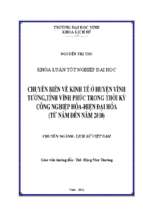 Chuyển biến kinh tế ở huyện vĩnh tường, tỉnh vĩnh phúc trong thời kỳ công nghiệp hóa   hiện đại hóa (từ năm 1996 đến năm 2010)   