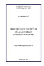 Chất thơ trong tiểu thuyết của ma văn kháng (qua một số tác phẩm tiêu biểu)   