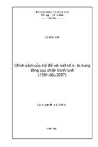 Chính sách của mĩ đối với một số nước trung đông sau chiến tranh lạnh (1991 đầu 2007) 