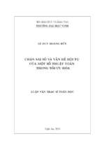 Chặn sai số và vấn đề hội tụ của một số thuật toán trong tối ưu hóa