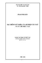 Đặc điểm ngữ nghĩa của bộ phận tục ngữ có từ chỉ thực vật 