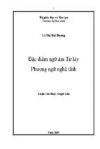 Đặc điểm ngữ âm từ láy phương ngữ nghệ tĩnh 