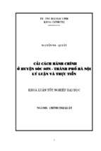 Cải cách hành chính ở huyện sóc sơn   thành phố hà nội lý luận và thực tiễn   