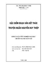 Đặc điểm đoạn văn kết thúc truyện ngắn nguyễn huy thiệp 