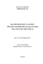 Đặc điểm hình thái và giải phẫu nòng nọc loài ễnh ương kaloula pulchra gray, 1831 ở quỳ hợp, nghệ an   