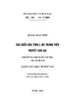 Các kiểu câu tỉnh lược trong tiểu thuyết chu lài