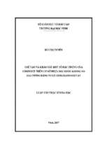 Chế tạo và khảo sát một số đặc trưng của compozit trên cơ sở nhựa polyeste không no gia cường bằng vi sợi xenlulozơaxetat   