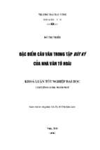 Đặc điểm câu văn trong tập bút ký của nhà văn tô hoài 