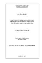 Chuyển dịch cơ cấu lao động nông nghiệp theo hướng công nghiệp hóa, hiện đại hóa ở huyện quảng trạch, tỉnh quảng bình   