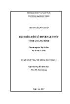 Đặc điểm dân số huyện lệ thủy, tỉnh quảng bình   