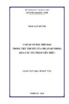 Cảm quan hậu hiện đại trong tiểu thuyết của milan kundera (qua tác phẩm tiêu biểu)   