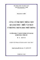 Củng cố tri thức tiếng việt qua dạy đọc   hiểu văn bản ở trường trung học phổ thông   