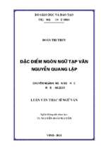 Đặc điểm ngôn ngữ tạp văn nguyễn quang lập