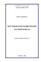 Đẩy mạnh giảm nghèo nhanh tại tỉnh nghệ an   