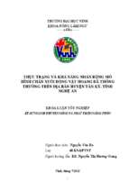 Đánh giá thực trạng và khả năng nhân rộng mô hình chăn nuôi động vật hoang dã thông thường trên địa bàn huyện tân kỳ tỉnh nghệ an   