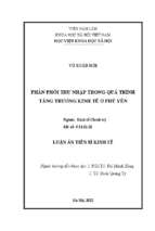 Phân phối thu nhập trong quá trình tăng trưởng kinh tế ở phú  yên