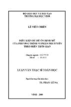 Điều kiện đủ để ổn định mũ của phương trình vi phân phi tuyến theo biến thời gian 