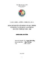 Đảng bộ huyện yên định với quá trình vận động cách mạng giải phóng dân toọc thời kỳ 1939   1945 