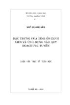 Đặc trưng của tính ổn định xiên và ứng dụng vào quy hoạch phi tuyến   