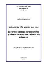 Giải pháp nâng cao hiệu quả hoạt động marketing tại ngân hàng nông nghiệp và phát triển nông thôn huyện anh sơn   