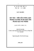 Dạy đọc   hiểu văn chính luận trong chương trình ngữ văn trung học phổ thông   