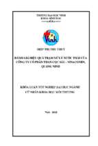 Đánh giá hiệu quả trạm xử lý nước thải của công ty cổ phần than cọc sáu   vinacomin, quảng ninh   