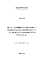 Điều tra thành phần loài thực vật hai lá mầm (dicotyledones) trên núi đá vôi xã cổ lũng, khu bảo tồn thiên nhiên pù luống, thanh hóa