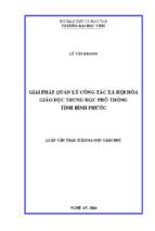 Giải pháp quản lí công tác xã hội hóa giáo dục trung học phổ thông tỉnh bình phước   