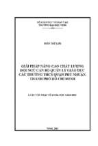 Giải pháp nâng cao chất lượng đội ngũ cán bộ quản lý giáo dục các trường thcs quận phú nhuận, thành phố hồ chí minh   
