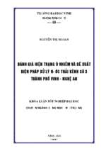 Đánh giá hiện trạng ô nhiễm và đề xuất biện pháp xử lý nước thải tại kênh bắc, thành phố vinh, nghệ an   