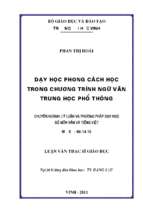 Dạy học phong cách học trong chương trình ngữ văn trung học phổ thông