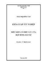 Điều kiện có hiệu lực của hợp đồng dân sự   