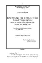 Đặc trưng nghệ thuật tiểu thuyết mạc ngôn   khảo sát qua một số tác phẩm tiêu biểu đã được dịch ra tiếng việt 