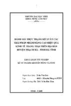 Đánh giá thực trạng và đề xuất các giải pháp nhằm nâng cao hiệu quả kinh tế trang trại trên địa bàn huyện thạch hà   tỉnh hà tĩnh 