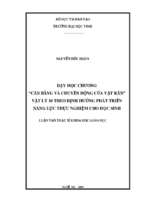 Dạy học chương  cân bằng và chuyển động của vật rắn  vật lí lớp 10 theo định hướng phát triển năng lực thực nghiệm cho học sinh