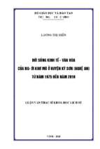 Đời sống kinh tế  văn hoá của người khơ mú ở huyện kỳ sơn(nghệ an) từ năm 1975 đến năm 2010 