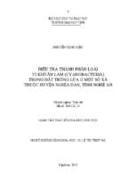 Điều tra thành phần loài vi khuẩn lam (cyanobacteria) trong đất trồng lúa ở một số xã thuộc huyện nghĩa đàn, tỉnh nghệ an   