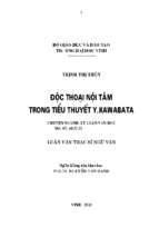 Độc thoại nội tâm trong tiểu thuyết y.kawabata 