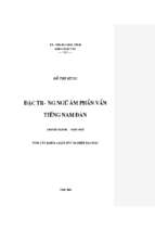 Đặc trưng ngữ âm phần vần tiếng nam đàn 