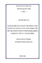 Đánh giá hiệu quả sử dụng chế phẩm vi sinh em thứ cấp trong ao nuôi công nghiệp tôm thẻ chân trắng thương phẩm (penaeus vannamei) tại khu b   công ty cp quảng bình   