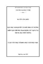 Dạy học giải quyết vấn đề theo tư tưởng kiến tạo chương  dao động cơ  vật lí 12 trung học phổ thông   