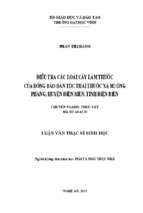 Điều tra các loài cây làm thuốc của đồng bào dân tộc thái thuộc xã mường phăng, huyện điện biên, tỉnh điện biên