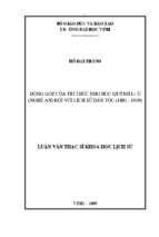 Đóng góp của trí thức nho học quỳnh lưu (nghệ an) đối với lịch sử dân tộc (1802 1919) 