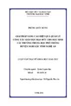 Giải pháp nâng cao hiệu quả quản lý công tác giáo dục đạo đức cho học sinh các trường trung học phổ thông huyện nghi lộc tỉnh nghệ an   