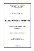 Đạo hàm của đại số tensor