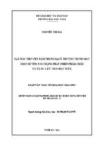 Dạy học thơ việt nam trung đại ở trường trung học theo hướng coi trọng phát triển phẩm chất và năng lực cho học sinh   