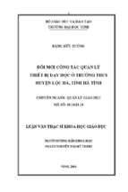 Đổi mới công tác quản lý thiết bị dạy học ở trường thcs huyện lộc hà, tỉnh hà tĩnh 