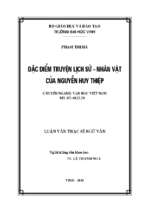 Đặc điểm truyện lịch sử   nhân vật của nguyễn huy thiệp 