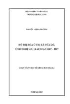 Đô thị hóa ở thị xã cửa lò, tỉnh nghệ an, giai đoạn 2007   2017