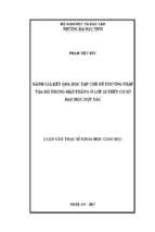 Đánh giá kết quả học tập chủ đề phương pháp tọa độ trong mặt phẳng ở lớp 10 trên cơ sở dạy học hợp tác